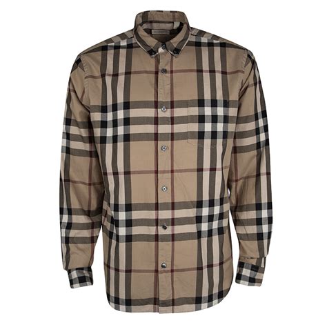 burberry brit mens long sleeve button down shirt|burberry flannel shirt men's.